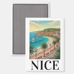 Minimalistische Vintage Nice Franse Kustlijn Magneet