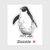 Minimalistische vintage pinguïn sticker (Vel)