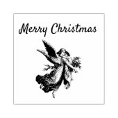 Minimalistische vintage prettig kerstfeest engel rubberstempel (Afrduk)