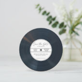 Minimalistische vinylplaat Save The Date met foto  Kaart (Staand voorkant)