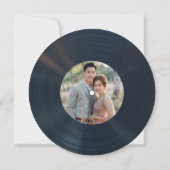 Minimalistische vinylplaat Save The Date met foto  Kaart (Achterkant)