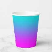 Minimalistische Violet Aqua Gradient Elemental Log Papieren Bekers (Links)