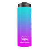 Minimalistische Violet Aqua Gradient Elemental Log Thermosbeker (Voorkant)