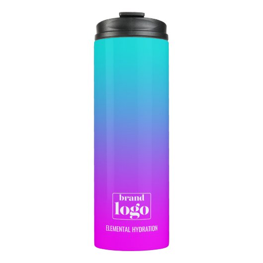 Minimalistische Violet Aqua Gradient Elemental Log Thermosbeker (Voorkant)