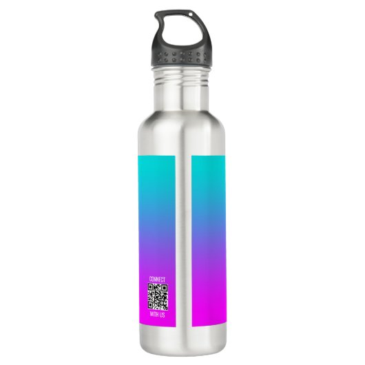 Minimalistische Violet Aqua Gradient Elemental Log Waterfles (Achterkant)