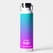 Minimalistische Violet Aqua Gradient Elemental Log Waterfles (Voorkant)