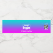 Minimalistische Violet Aqua Gradient Elemental Log Waterfles Etiket (Enkel label)