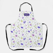 Minimalistische Violet Garden paarse monogram scho Schort (Voorkant)