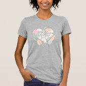 Minimalistische Vioolspeler Pastel Hart Schets T-shirt (Voorkant)