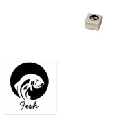 Minimalistische Vis Bruiloftsgasten Maaltijdkeuze  Rubberstempel (Gestempeld)