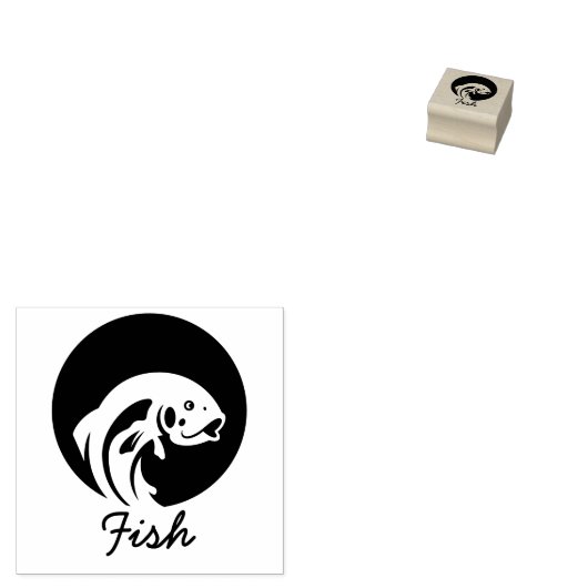 Minimalistische Vis Bruiloftsgasten Maaltijdkeuze  Rubberstempel (Gestempeld)