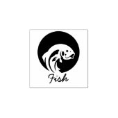 Minimalistische Vis Bruiloftsgasten Maaltijdkeuze  Rubberstempel (Afrduk)