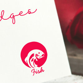 Minimalistische Vis Bruiloftsgasten Maaltijdkeuze  Rubberstempel