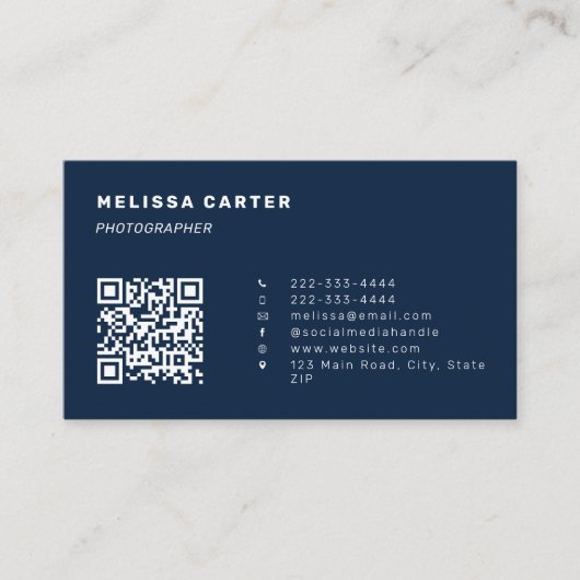 Minimalistische Visitekaartjes | QR-code & Logo |  (Voorkant)