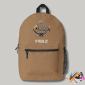 Minimalistische visprint Modern Monogram Bedrukte Rugzak