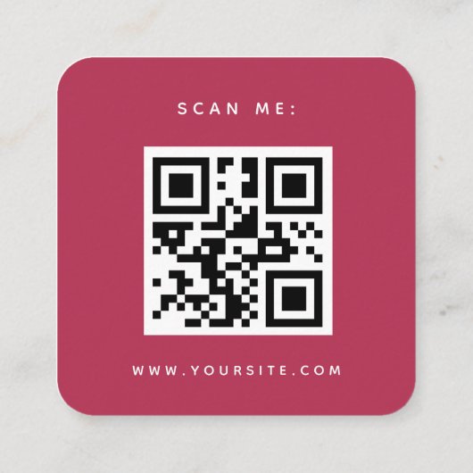 Minimalistische Viva Magenta Heart QR Code Weddens Informatiekaartje (Achterkant)