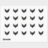 Minimalistische Vleermuis – Inktkwast Halloween Sc Vierkante Sticker (Vel)