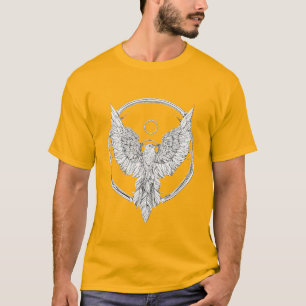Minimalistische vleugels: Feather Line Art Gestemp T-shirt