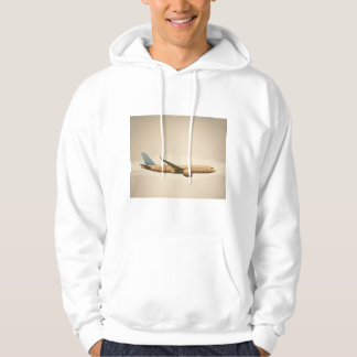Minimalistische vliegtuigsilhouet-aardtoon hoodie