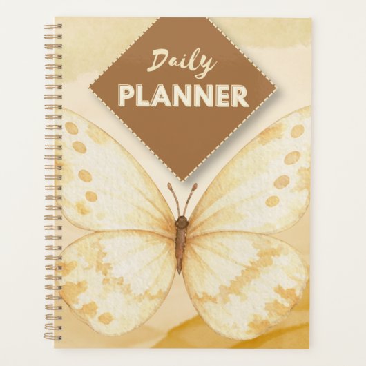 Minimalistische Vlinder Botanische Dagelijkse Orga Planner (Voorkant)