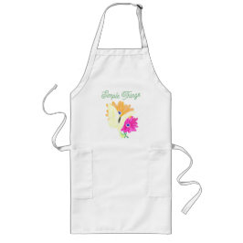 Minimalistische vlinder en bloemen 'eenvoudige din lang schort
