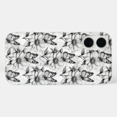 Minimalistische vlinder op bloemmotief ontwerp Case-Mate iPhone case (Achterkant (horizontaal))