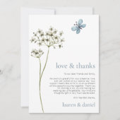 Minimalistische Vlinder Wildflower QR Code Bruilof Bedankkaart (Voorkant)