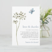 Minimalistische Vlinder Wildflower QR Code Bruilof Bedankkaart (Staand voorkant)