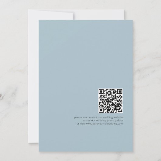 Minimalistische Vlinder Wildflower QR Code Bruilof Bedankkaart (Achterkant)