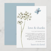 Minimalistische Vlinder Wildflower QR Code Bruilof Bedankkaart (Voorkant / Achterkant)
