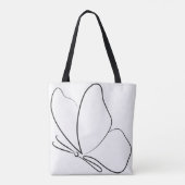 Minimalistische vlindertas tote bag (Achterkant)