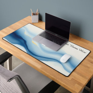 Minimalistische vloeiende beweging blauwe gradiënt bureaumat