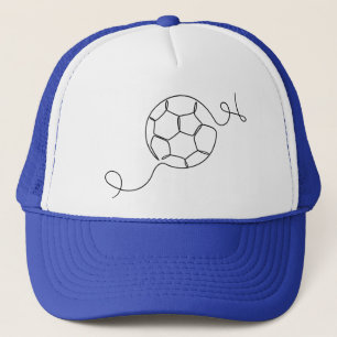 Minimalistische voetbal lijnkunst   Moderne voetba Trucker Pet