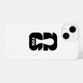 Minimalistische voetbal-trofee silhouet Wit op Zwa Case-Mate iPhone Case (Achterkant (horizontaal))