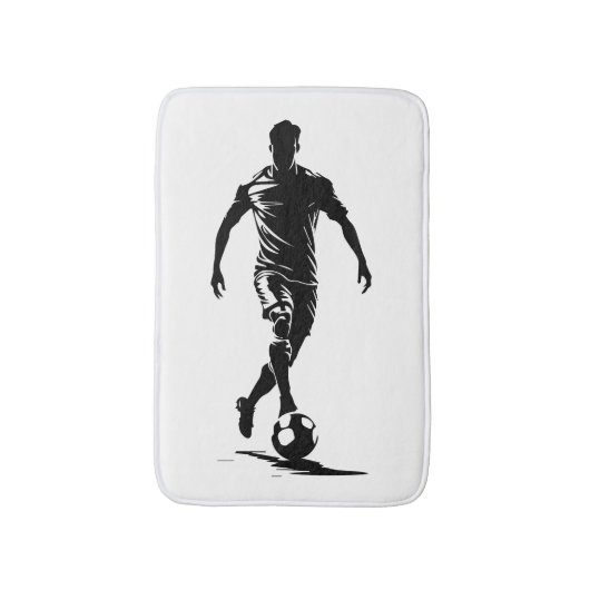 Minimalistische Voetbalspeler Silhouet Kunst Badmat (Voorkant Verticaal)