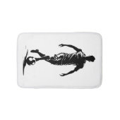 Minimalistische Voetbalspeler Silhouet Kunst Badmat (Voorkant)