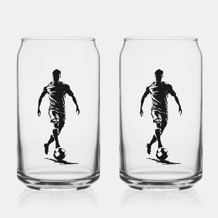 Minimalistische Voetbalspeler Silhouet Kunst Kan G Blikvorm Glas