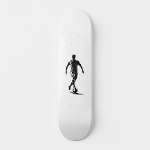 Minimalistische Voetbalspeler Silhouet Kunst Skate Persoonlijk Skateboard