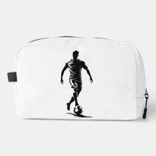 Minimalistische Voetbalspeler Silhouet Kunst Toilettasje