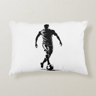 Minimalistische Voetbalspeler Silhouette Kunst Kus Accent Kussen