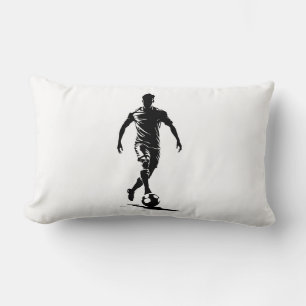 Minimalistische Voetbalspeler Silhouette Kunst Kus Kussen