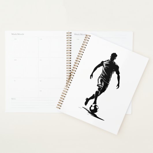 Minimalistische Voetbalspeler Silhouette Kunst Pla Planner (Display)