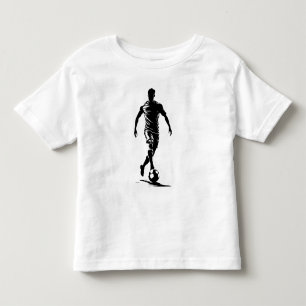 Minimalistische Voetbalspeler Silhouette Kunst T-s Kinder Shirts