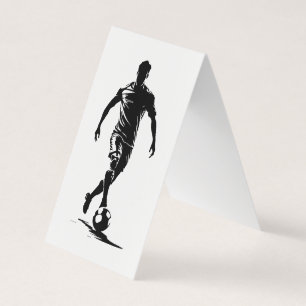 Minimalistische Voetbalspeler Silhouette Kunstkaar Visitekaartje