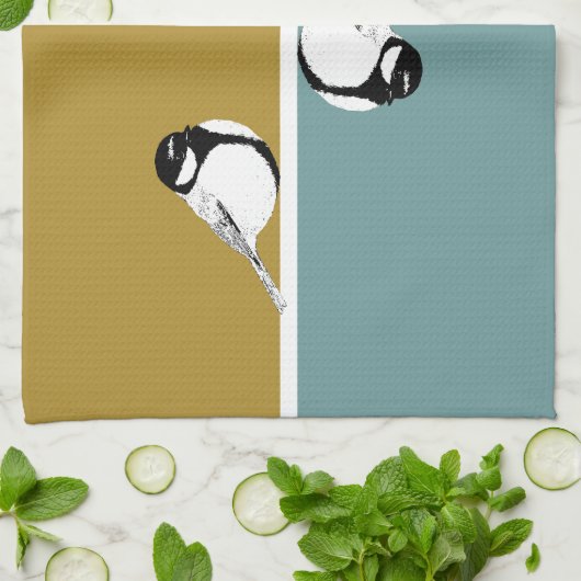 Minimalistische Vogel Design Keuken Handdoek (Gevouwen)