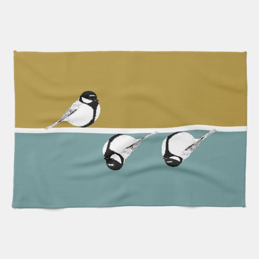 Minimalistische Vogel Design Keuken Handdoek (Horizontaal)