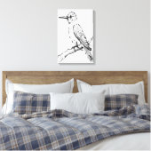 Minimalistische vogel illustratie lijn kunst canvas afdruk (Insitu (Slaapkamer))