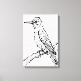 Minimalistische vogel illustratie lijn kunst canvas afdruk