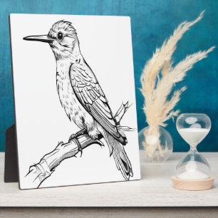 Minimalistische vogel illustratie lijn kunst fotoplaat