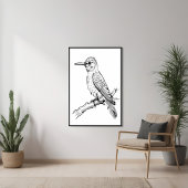 Minimalistische vogel illustratie lijn kunst poster